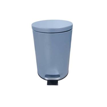 Imagem de Lixeira Redonda Cinza Matte 03 Litros Com Pedal Multiuso Aço