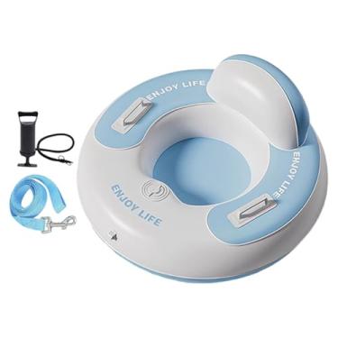 Imagem de Fenteer Brinquedo de neve inflável, trenó grosso para diversão em família, presente de Natal, base rígida, ideal para atividades ao ar livre, Azul