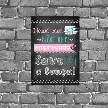 Imagem de Placa Decorativa Aviso Lave Sua Louça 18X27Cm