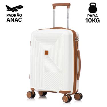 Imagem de Mala Bordo 10kg Viagem Resistente Flexível em Polipropileno Rodinhas 360º TSA - Quito - Denlex