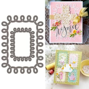 Imagem de XMZZMX Matrizes de corte de metal onduladas de renda para fazer cartões, kit de moldes de corte de papel em relevo, suprimentos, álbuns, porta-fotos, álbum de recortes, conjuntos de estênceis de álbum