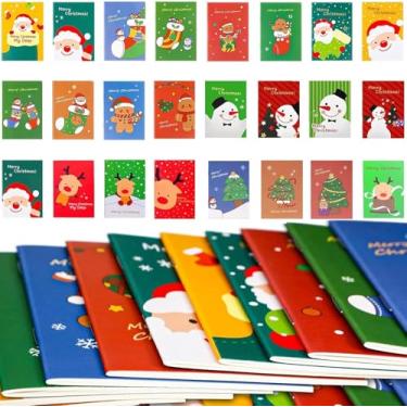 Imagem de Dvility 24PACK Christmas Mini Notebook 3.5"x5.5" Small Pocket Notebooks Colorful Memo Pad Notepads