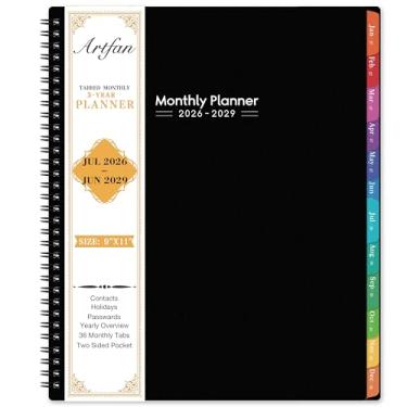 Imagem de Agenda mensal 2026-2029 - planejador de 3 anos 2026-2029, julho de 2026 - junho de 2029, 23 x 28 cm, bolso interno, encadernação com fio duplo