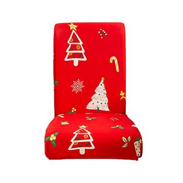 Imagem de Sanpyl Capa Elástica para Cadeira de Jantar, 4 Peças, Fácil Instalação, para Hotel-sala de Jantar, Padrão de Presente de Natal, Material de Poliéster (Sanpyley10q48ohf-1)