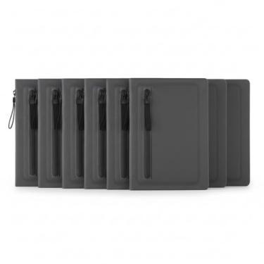 Imagem de Caderno de Anotações Executivo com Porta Objetos, Capa Dura em Material Sintético, 80 Folhas Pautadas, Cinza, 21,5x15,5x1,5cm (10, Preto)