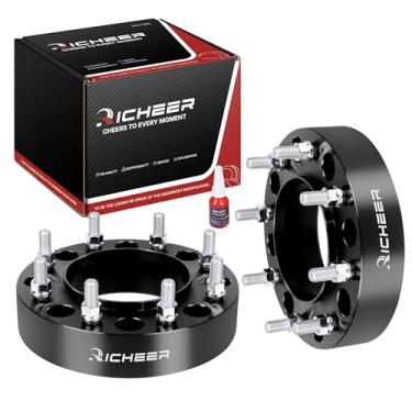 Imagem de Richeer Espaçadores de roda Hubcentric 8x170 para 2005-2025 F250 F350 Super Duty, 5.1 cm 8x170mm espaçador de roda com pinos 14x1,5 e furo central de 125 mm