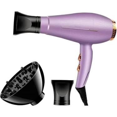 Imagem de Secador de Cabelo Profissional 3500W – Secagem Rápida, Modelagem Perfeita, Difusor de Cachos e Proteção dos Fios (Lilás) 110V