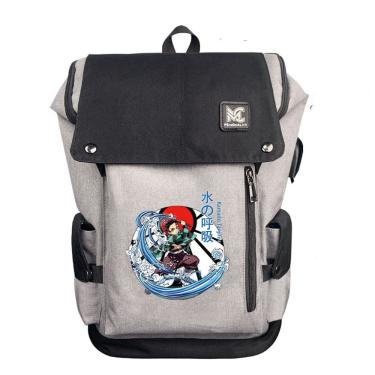 Imagem de Mochila escolar de anime para crianças em lona e poliéster