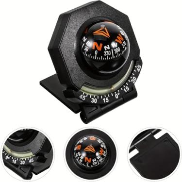 Imagem de Bússola dobrável para carro com medidor de inclinação luminosa – alta precisão, autoadesivo, impermeável, capa preta de ABS para barcos, carros e caminhões, ferramenta de navegação externa | Design
