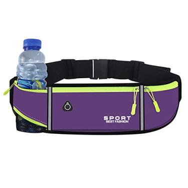 Imagem de Bolsa de cintura para corrida, bolsa de corrida para maratona, garrafa de água, quadril, impermeável, esportes ao ar livre, corrida, ciclismo, bolsas de cintura para telefone (chaleira roxa)