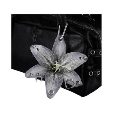 Imagem de Criativo lírio simulação flor chaveiro pingente mochila decoração aces