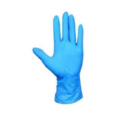 Imagem de Luvas De Nitrilo Azuis Descartáveis Impermeáveis Sem Látex Sem Pó Para