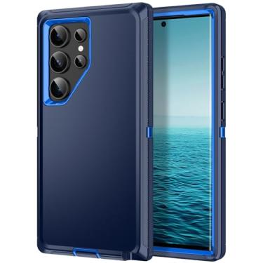 Imagem de Golel Capa para Galaxy S25 Ultra, [Proteção resistente] [Antiderrapante] [à prova de choque] Capa de telefone resistente de 3 camadas para Samsung S25 Ultra, azul escuro