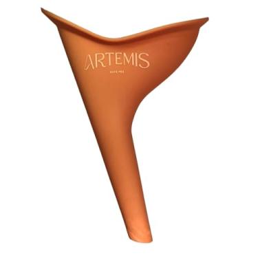 Imagem de Funil Urinário Reutilizável Safe Pee Feminino Portátil de Silicone para Mulheres Ideal para Viagens Acampamento Higiênico e Lavável - Laranja