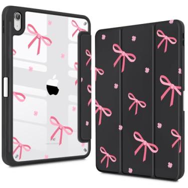 Imagem de Teryeefi Capa para iPad 10.2 versão 2021 20202019 7ª 8ª 9ª geração de porta-lápis embutido – suporte automático de TPU (poliuretano termoplástico) e suporte rígido transparente para iPad 10.2 (arco