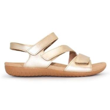 Imagem de Sandália Usaflex Feminina Casual Rasteira Couro Textura R1869-Feminino