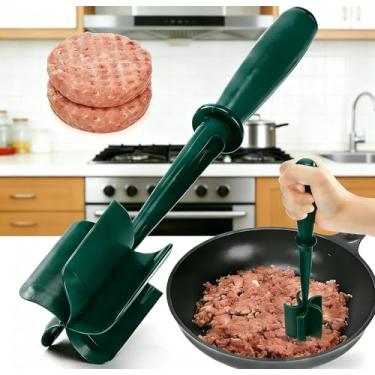 Imagem de Espremedor manual de carne e batata triturador de cozinha multiuso ferramenta de trituração de alimentos, verde