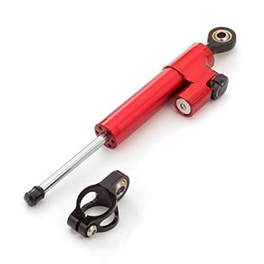 Imagem de HSPTR Controle de segurança estabilizador de direção de alumínio CNC para MT09 MT07 YZF R1 R6 FZ1 XJR1300 MT-07 Kit de montagem (vermelho com preto)