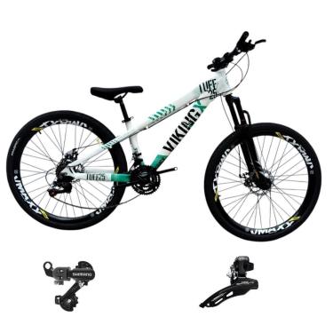 Imagem de Bicicleta 26 VikingX T25 21v Freeride Cambio Traseiro e Dianteiro Shimano Pneu Aro 26 Balão Preto-Unissex