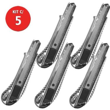 Imagem de Kit 5 Estilete de Metal 6.1/12 18mm Beltools