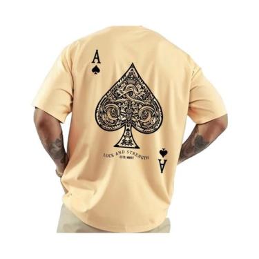 Imagem de Camiseta Casual De Algodão Oversized Retro Com Estampa De Espadas Para