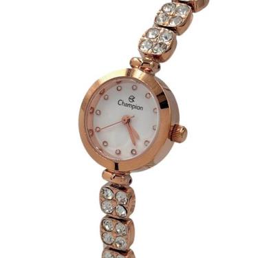 Imagem de Relógio de Pulso Champion Mini Feminino Rosê Pulseira Fina Com Zirconi