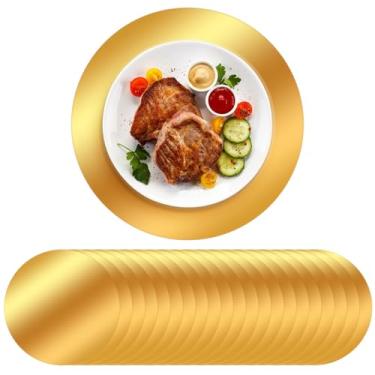 Imagem de Jogo americano descartável de papel 33 cm, à prova d'água e resistente a óleo, para mesa de jantar, festas, casamentos, restaurantes e decoração de casa, materiais ecológicos para mesa