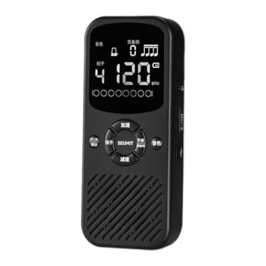 Imagem de menolana Metrônomo digital eletrônico profissional, pequeno e leve, com gerador de tons e contagem vocal para bateria, instrumentos baixo, Preto