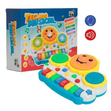 Imagem de Pianinho Bebê Teclado Tambor Sol Musical interativo - Toys2U