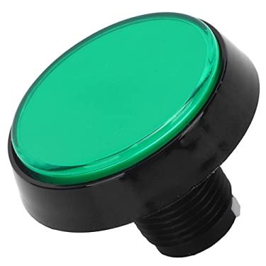Imagem de Generic Botão Plano Redondo Grande Com Luz LED Interruptor de 3 Pés, Alta Sensibilidade, para Console de Jogos de Máquina de Guindaste, Material ABS (Verde+LED+interruptor de três pernas)