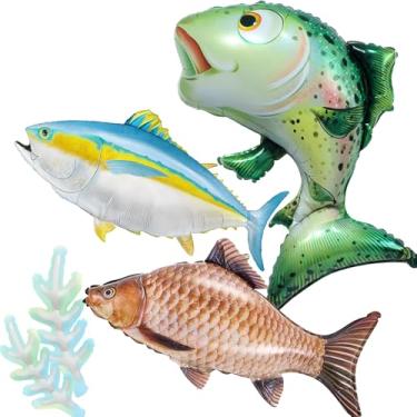 Imagem de Balões de peixe, balões de grama do mar, decorações de festa de pesca, festa de aniversário no fundo do mar, decoração de um aniversário, decoração de festa de pesca, decoração de chá de bebê