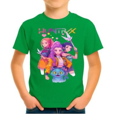 Imagem de Camiseta Camisa de Algodão Juvenil Infantil Menina Menino Huntrix Guer