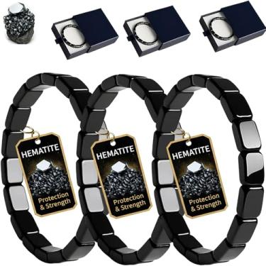 Imagem de Pulseira masculina de hematita original, One Size, Pedra de hematita, Sem Pedra Preciosa