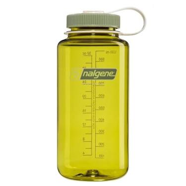 Imagem de Nalgene Garrafa de água Tritan livre de BPA à prova de vazamento - boca larga de 946 ml - Feita nos EUA para uso externo e hidratação diária - Emoção e movimento (endívia com verde óleo)