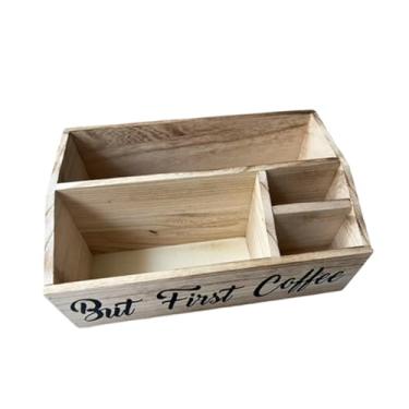 Imagem de Ｂｅｓｇａ Organizador para estação de café, organizador de armazenamento de condimentos e chá, porta-sachês de chá, caixa de armazenamento, porta-cápsulas de, Marrom