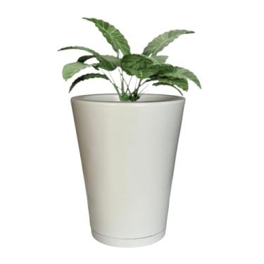 Imagem de Vaso Grande Polietileno P/plantas Liso Casa Jardim Varanda Sala 40cm (Branco)