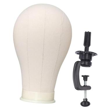 Imagem de KiBcsLic Cabeça de manequim para exibição de perucas, 56 cm (22 polegadas), modelo para estilização e exibição, fácil de usar, prática e multifuncional, com