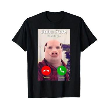 Imagem de Camiseta Engraçada John Pork Meme Para Homens E Mulheres - Camiseta Jo