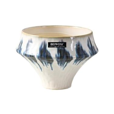 Imagem de KEG801302 Vaso de flores para ambientes externos, interiores, vasos de cerâmica com orifício de drenagem, decoração moderna para lírios, cactos, suculentas