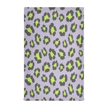 Imagem de Wassud Toalhas de prato de cozinha de leopardo verde limão 1 pacote de panos de prato macios com laço para pendurar toalha de mão super absorvente de secagem rápida toalhas de chá de mesa decorativas