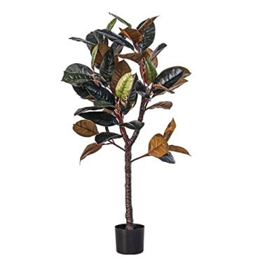 Imagem de SLGGPJBU Plantas falsas planta artificial borracha artificial ficus árvore planta vaso sala de estar quarto árvore falsa decoração solo árvore simulação plantas artificiais interior ao ar livre, 150