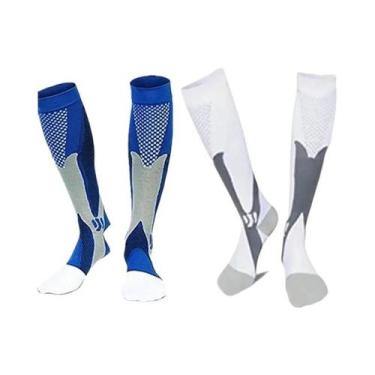 Imagem de Meias De Compressão Masculinas (2, 3 Ou 4 Pares) Para Corrida E Varize