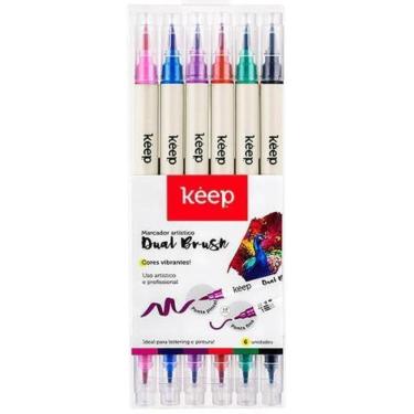 Imagem de Marcador Artístico Dual Brush Com 5 Cores Keep - Mr058