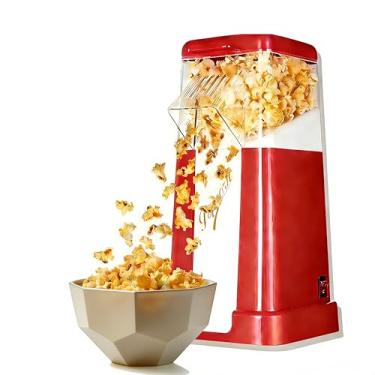 Imagem de Mini máquina de pipoca doméstica, pop rápido de 3 minutos, design compacto que economiza espaço, câmara de visualização transparente, tampa de medição embutida, operação sem óleo para lanche em
