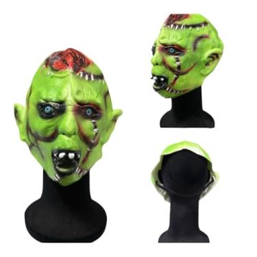 Imagem de Máscaras de Terror de Palhaços Assassinos e Zumbi, Borracha Flexível, Detalhes Realistas, para Halloween e Festas, 30x18x20cm, Modelos Variados (Zumbi)