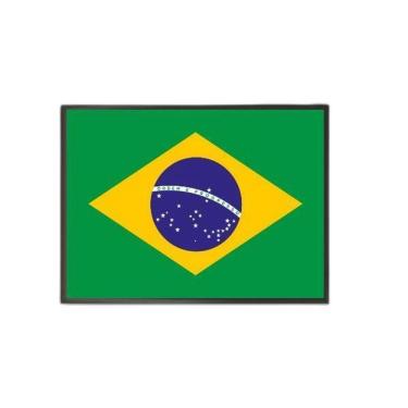 Imagem de Quadro Decorativo Bandeira Brasil 45X34Cm Moldura Preta