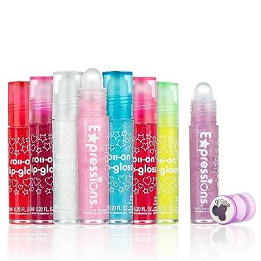 Imagem de EXPRESSIONS Conjunto de 8 peças Roller-Ball Glitter Gloss Labial, 8 Rollerball com Sabo...