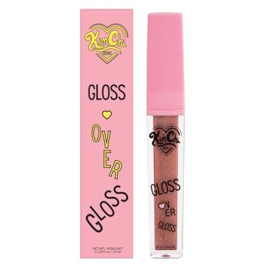 Imagem de Kimchi Chic Beauty Gloss Over Gloss, brilho labial microbrilho cintilante para usar sozinho ou sobre batom, protetor labial delicioso sem fragrância, malva com tons vermelhos, 04 néctar, 0,35 ml