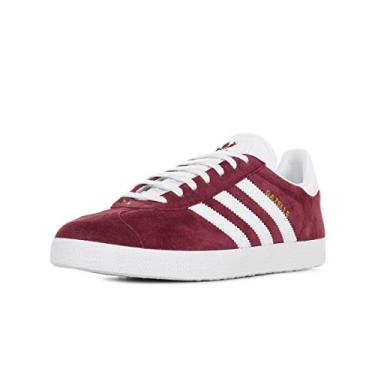 Imagem de Adidas Originals Tênis masculino Gazelle para uso interno, Vermelho (Collegiate Burgundy/Ftwr Branco/Dourado Met. Collegiate Burgundy/Ftwr Branco/Dourado Met.), 36