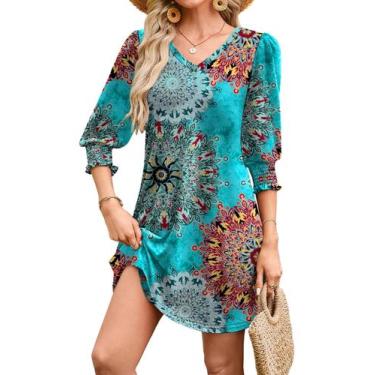 Imagem de Vestido de verão WIHOLL 2025 com decote em V e manga 3/4 para mulheres